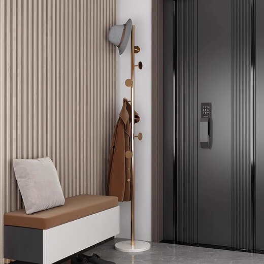 Xinyi Hongyun Light Luxury Iron Coat Rack Bedroom Hanger Floor Standing Vertical Office Hanger Living Room Clothes Rack Bag Rack Tree Branch Style - Mysterious Black - Black Bottom Export Quality