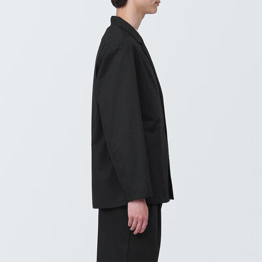 Muji Herrenjacke Langschläfe Herrenjacke Herren Frühling und Herbstanzug kleiner Anzug AC1W3A4S Black M (170/92a)