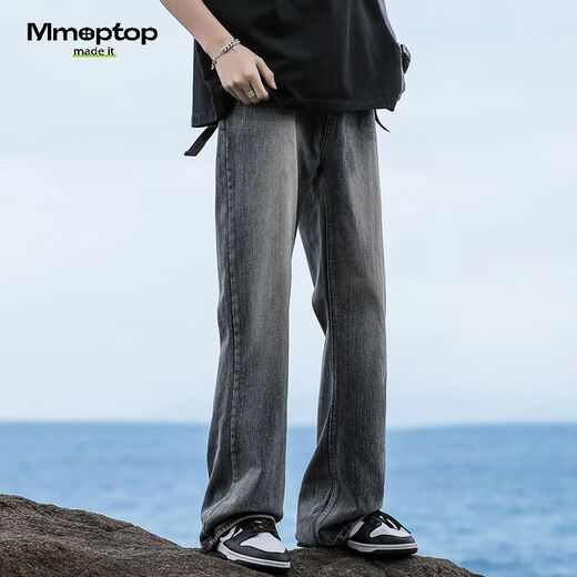 MMOPTOP复古牛仔裤春夏季美式潮牌高街宽松舒适阔腿裤子898 复古蓝 2XL