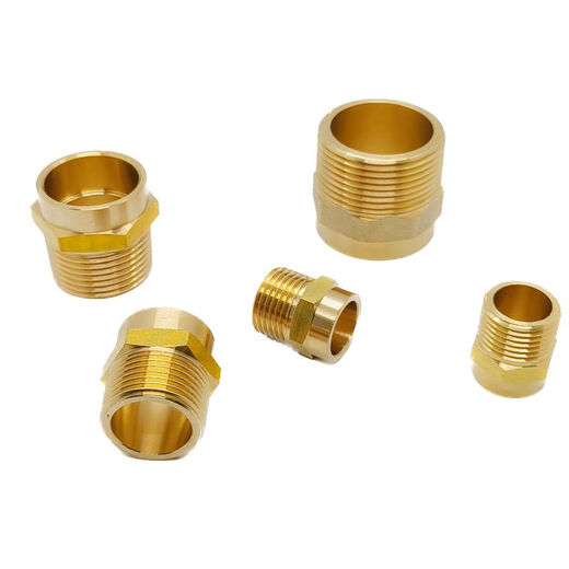 Customized brass thickened outer socket direct 4-point 6-point reducing adapter accessories water pipe copper pipe welding joint copper with outer wire 6-point DN20 welding 19