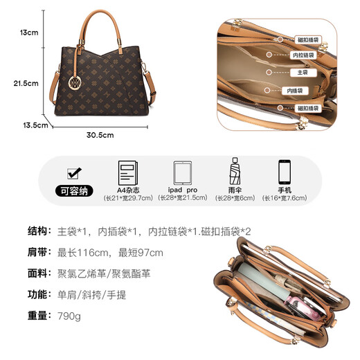 稻草人包包女包2025新款轻奢百搭手提包妈妈包单肩斜挎包生日礼物送妈妈