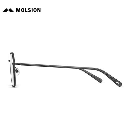 Molspesion Myopia Brille Herren-Legierung polygonaler Frauenmodell kann mit Zahlenbrillen Rahmen Anti-Blau-Licht MJ7373 B11 Semi-Light Matte Black Einzelrahmen abgestimmt werden
