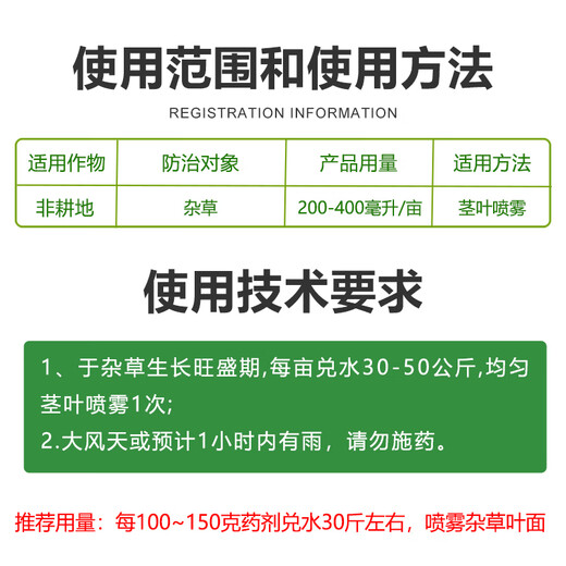 Special herbicide for glufosinate and root rot, phosphorus phosphorescent herbicide for glufosinate and glufosinate 110g, free auxiliaries for regular version