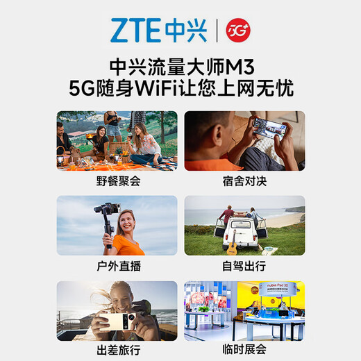 ZTE M3 Original 5G Portable WiFi Mobile Unlimited Speed Unlimited Wireless Network Card Router Full Netcom Three Netcom Car National Universal Traffic 2025 Portable Super New Product ZTE 5G Portable WiFi Dual Netcom Star Hidden Gray Mobile Unicom Dual Network One-click Switch-4500 mAh Battery