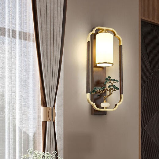 Yaotian Modern New Chinese Style Wall Lamp Full Spectrum Black Walnut Jade Lamp Living Room Rechargeable Wiring-Free Model 1002/600