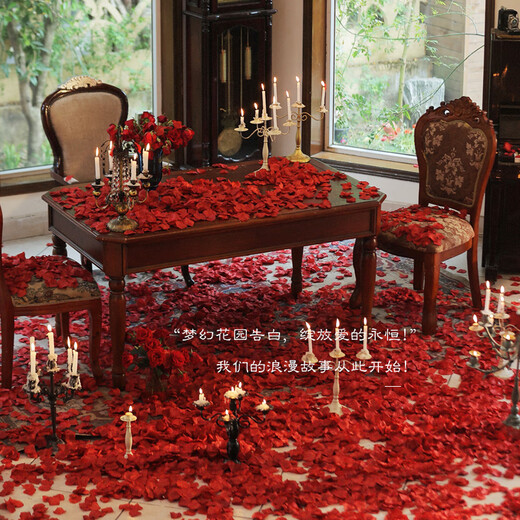 Simulación de San Valentín de San Valentín Pétalos de rosa Decoración de bodas Manos de boda Pétalos espolvoreadores Confesación de la propuesta de amor Decoración de la sala de bodas románticas BLANCES 3 PACKS (300 PIEZAS)