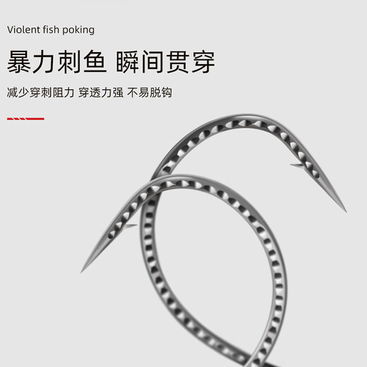 Xionghuo Luya 8003 wacky inverted hook loach hook special Texas fishing method cocked mouth bass hook barbed fish hook dragon scale type 50 inverted hooks No. 2/0 fishing 3-5 Jin Jin is equal to 0.5 kg