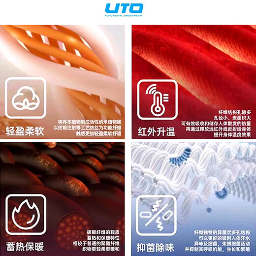 UTO Functional Underwear Men's Sports Thermal Underwear Outdoor Skiing Mountaineering Quick-Drying Compression Clothes Autumn Clothes Autumn Pants Men's Black Gray Carbon Energy Model (3.0) 913104 XXL