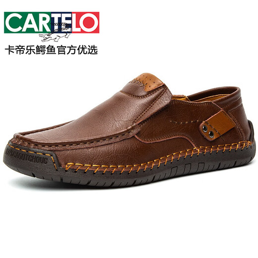 Cartelo High-End-Herrenschuhe Herrenleder Schuhe extra großer Größe Fett 46 Großgröße 47 Britische Herbstleder Outdoor Trendy Casual Schuhe 9916 Dunkelbraun 38