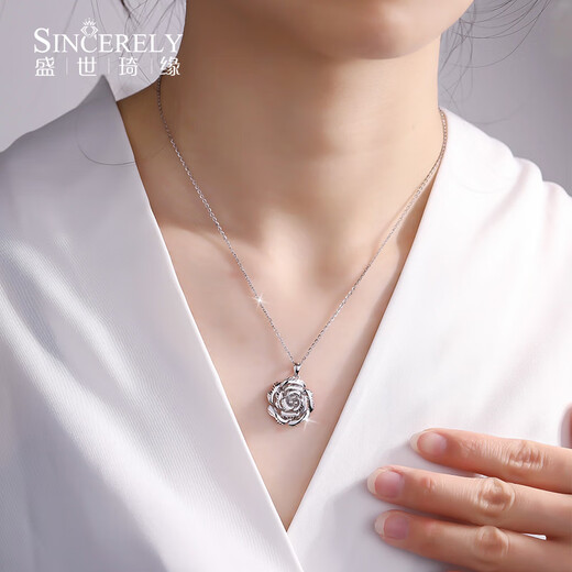 Shengshi Qiyuan platinum pendant for women pt950 platinum necklace for women alone, a set of platinum platinum necklace for women, camellia pendant, camellia pendant, 4.8-5.1 grams
