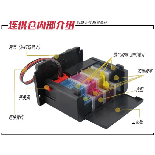 Geeignet für Canon 840 841 Tintenpatrone MG3680 Continuous Supply 3580 3180 MX398 378 Drucker TS5180 @PG840+841 Schwarz Farbkassette kann angeschlossen werden.