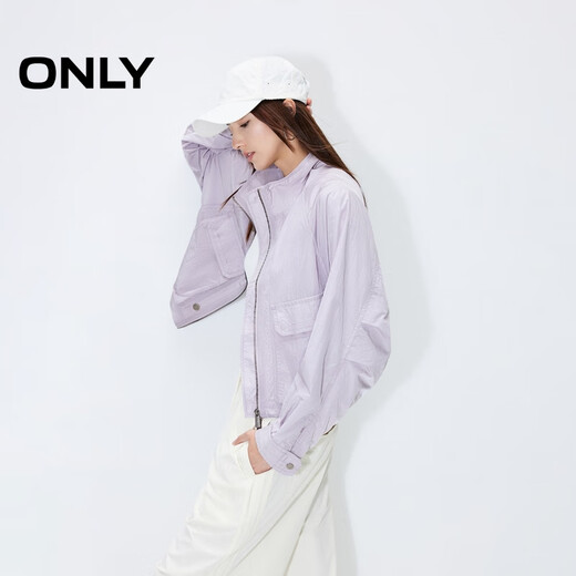 ONLY Autumn Casual Stand Collar Raglan Sleeves Loose Solid Color Windbreaker Jacket Women|124336020 C39 Crown Thistle Purple XS (155) 76A