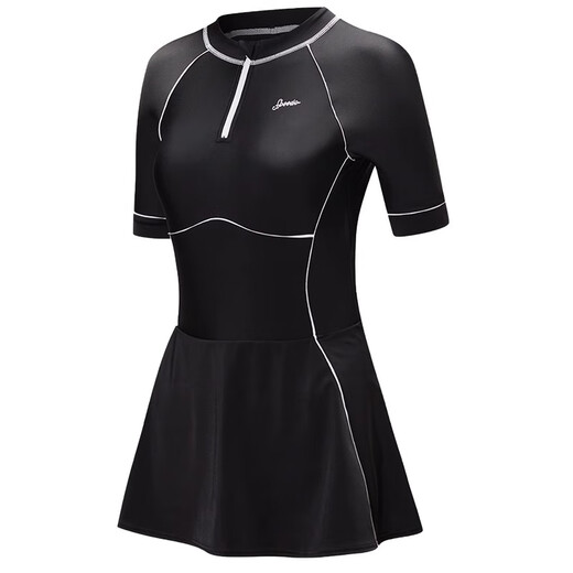 
speedo cut off code clearance swimsuit women cover their belly and make them look slim adult swimsuit women soak in hot spring conservative new swimsuit lucky bag black/white 13575 S [32 size recommended weight 44-50kg]