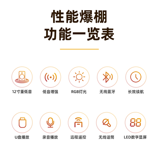 Philips Square Dance Speaker 12-inch Outdoor High Volume Bluetooth Trolley Speaker High Power Portable Mobile Performance K-Song Subwoofer Street Stall Speaker WeChat Payment Audio + 2 Handheld Microphones