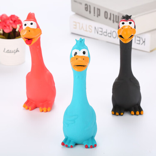 Screaming Chicken Monster Screaming Chicken Teddy Latex Sound Resistant Bite Pet Self-Happiness Relief Puppy Corgi Supplies Small Blue Screaming Chicken