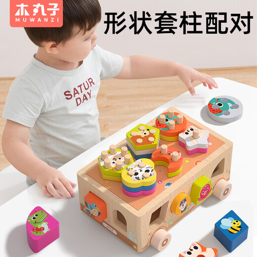 
Wooden meatball children's early education puzzle shape pairing building blocks baby boy and girl toys children's day gift