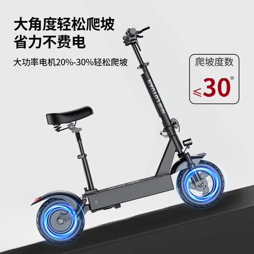 Luyuan Recommended Brand for Life Electric Scooter Lithium Battery Portable Foldable Electric Vehicle Adult Two-Wheeled Scooter Mini Electric Vehicle 48V/Black/110-130 Miles/800W/Smart AI/With Seat