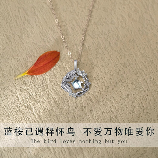 Farcoko Eucalyptus and Bird Necklace for Women 2025 New High-end Light Luxurious Heartfelt Birthday Gift for Girlfriend and Wife Eucalyptus and Bird Necklace + Rose Gift Box