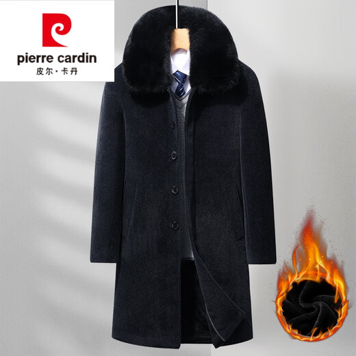 Pierre Cardin winter clothing for middle-aged and elderly people, long woolen coat for men, warm windbreaker for dad, grandpa cotton coat, 806 long brown 195/4XL recommended 170Jin Jin is equal to 0.5kg -190Jin Jin is equal to 0.5kg to wear