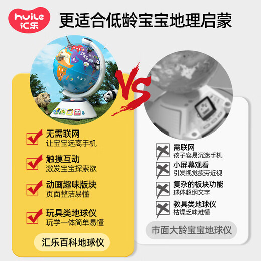 汇乐触摸点读地球仪0-6岁宝宝幼儿童玩具早教智能机周岁生日六一礼物 爆款触摸点读百科地球仪/礼盒装