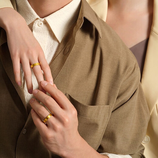 Fat Donglai's same style sand gold ring for women, Vietnamese sand gold ring for men and women, couple ring simulation, women's model, 4mm wide, US size 7 (counter size 13-14) (inner diameter 17.5m)