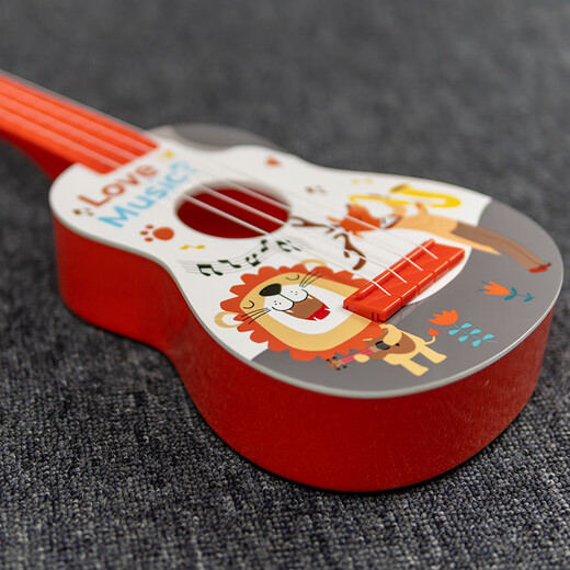 Lige Calidad alemana Ukulele Juguetes de guitarra para niños Pequeño instrumento de guitarra Música Educación temprana Regalos de cumpleaños de bebés Cigarrillo Polvo Superman Pig Girl