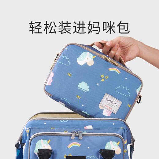 三美婴尿布包妈咪包小号单肩斜挎手提包妈咪母婴包外出隔尿垫轻便携时尚 天马星空【隔尿垫可拆】