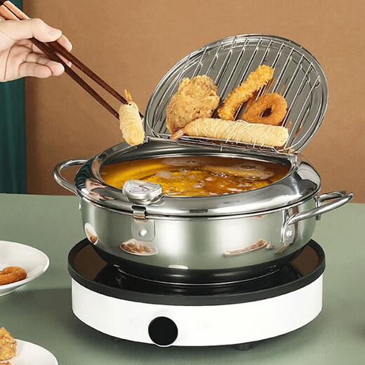 MAXCOOK deep fryer soup pot 20cm 304 stainless steel temperature controlled soup pot pan induction cooker open flame universal MCT6945