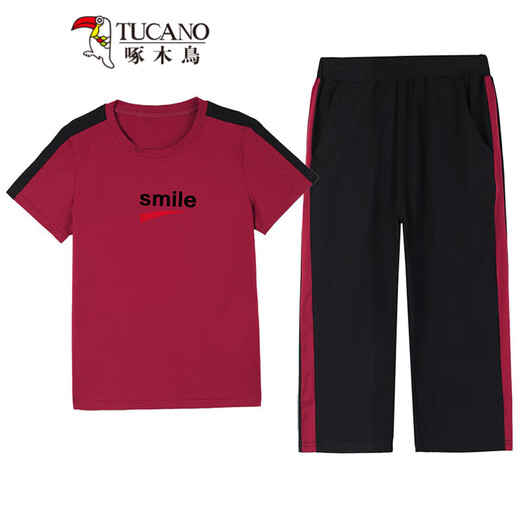 
Woodpecker sports suit for women in summer 2025 new age-reducing summer women's casual cotton cropped trousers square dance two-piece set khaki (trouser suit) WK695 M (recommended 80-95Jin [Jin equals 0.5 kg])
