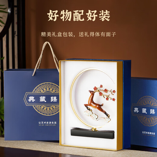 诺诗曼铜鹿摆件办公室桌面客厅酒柜装饰乔迁搬家礼物开业荣休毕业送老师