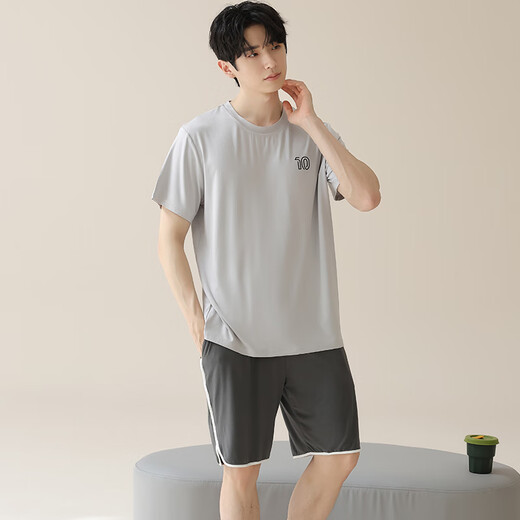 
Catman (MiiOW) men's pajamas men's short-sleeved shorts suit Modal summer thin style can be worn on the outside, fashionable ice silk cool home clothes M15606 L Recommended weight 100-120 Jin [Jin equals 0.5 kg]