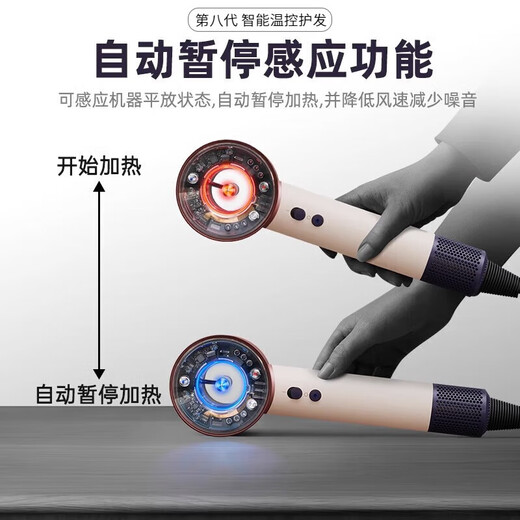 RASW German hair dryer household quiet and gentle negative ion high power does not hurt hair high-speed drying leafless hair dryer hair care dormitory baby pet ladies special portable business trip sunset rose single air nozzle intelligent temperature control new upgrade Chinese Valentine's Day gift for girlfriend and wife