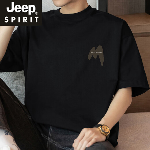 Jeep Spirit260g Американская футболка в супертяжелом весе мужская футболка с короткими рукавами с короткими рукавами с короткими рукавами