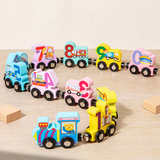 
Children's magnetic digital train toys gift magnetic building block assembly baby girl 1-3 to 6 years old 2 boys 11 hook train