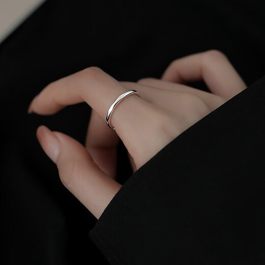 Su Shiliu 925 silver geometric ring for women, light luxury vegetarian ring, index finger tail ring, open ring, high-end birthday gift for girlfriend, 925 silver faceted geometric ring