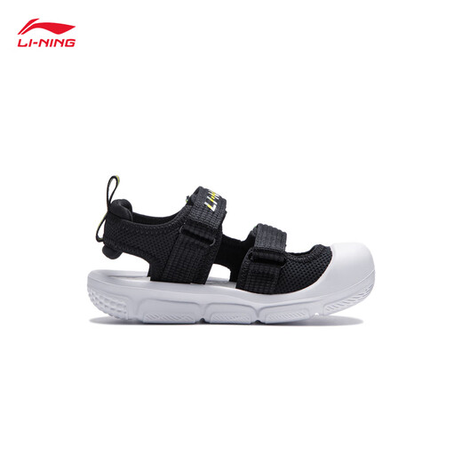 Li Ning Children's Shoes Sandals for Boys and Girls Contrast Color Soft and Comfortable Sports Shoes Black-3 25