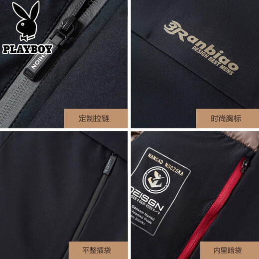 花花公子棉服男士装秋冬季款爸爸棉袄爷爷棉衣非羽保暖绒服加厚外套衣服 20119/9898 黑色 【加棉加厚】 M