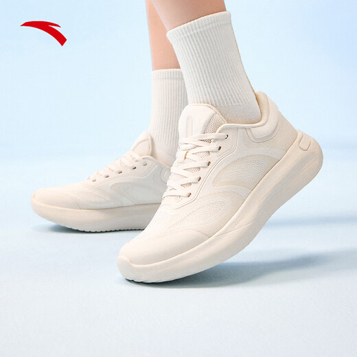 ANTA Yuebu丨Comfortable shock-absorbing sports shoes for women 2025 winter new versatile commuting training shoes 122527753 fish belly white-2 39