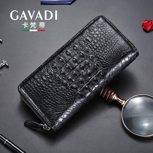 Kavati Gavadi Crocodile Leather Willet para hombres Long Genuine Leather 2024 Nuevo capacidad de billetera de billetera de múltiples tarjetas de múltiples tarjetas.