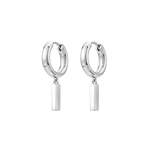 RU AEOKARS925 Silver Needle Small Silver Bar Earrings Small Earrings Silver Earrings Cold Wind Earrings Women's Earrings You Don't Need to Take Off While Sleeping Silver Pair