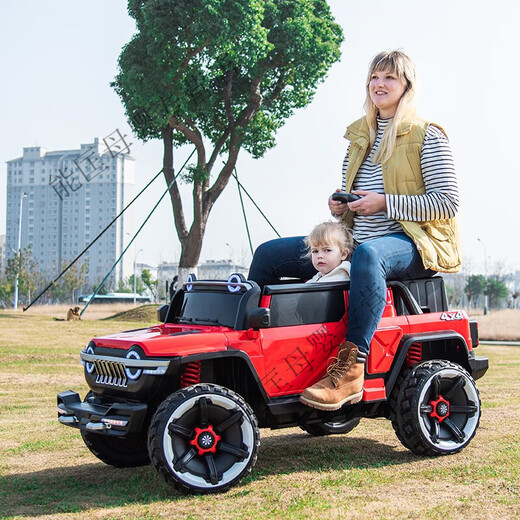 
Weini children's electric car, children's four-wheel pickup truck, off-road vehicle, boys and girls can sit on remote control toy car, large children's car, light gray + 14A super battery + soft seat + hard wheel, 775 dual-wheel drive large motor + Bluetooth music