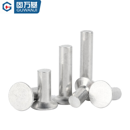 Guwanji GB869 Aluminium Contrège tête rivet frappant à cône plat tête solide rivet signe des signes de tête de tête M3X8 (500 pièces)