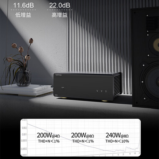 TOPPING拓品 B200 大功率单声道纯后级200W功放HiFi台式音箱功率放大器 B200黑色