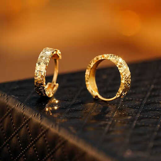 Library Selection Crushed Ice Ice Super Flash Plated 18k Gold Crushed Ice Earrings Fashionable Commuting High-Looking Earrings Earrings Crushed Ice Pair of Earrings