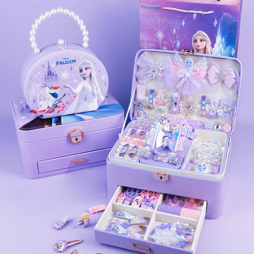 迪士尼（Disney）爱莎公主儿童首饰盒玩具小女孩3-6-9岁生日礼物冰雪奇缘艾莎发饰8