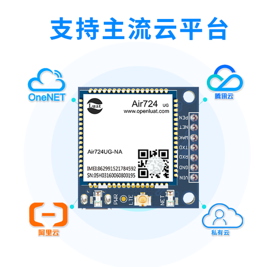 AIR724UG Netcom Cat1 4G Module prend en charge la fonction, la voix téléphonique et le SMS prennent en charge l'ouverture secondaire YED-M724 Package A au firmware 30m / mois / an