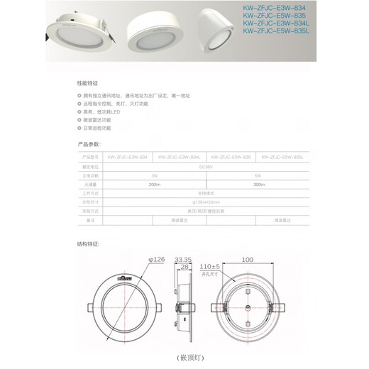 中科知创青鸟消防应急灯835B/834B消防应急照明灯 集中电源集中控 老款5W吸顶应急灯835/835B