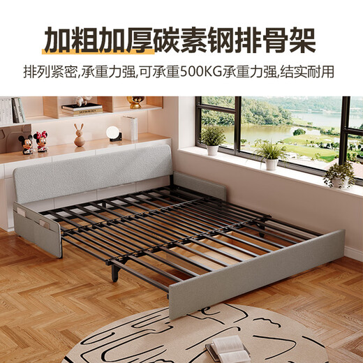 Sena Spring Multifunktionsfaltbares Sofa Bett Dual-Use Creme-Stil Wohnzimmer kleines Haus ohne Handlaufsofa Single Double Retactable Bett 360 Vollleder-Wrap-Kokosnuss-Braun-Außendurchmesser 1,16 Meter Sofa Bett [Storage Box*1]