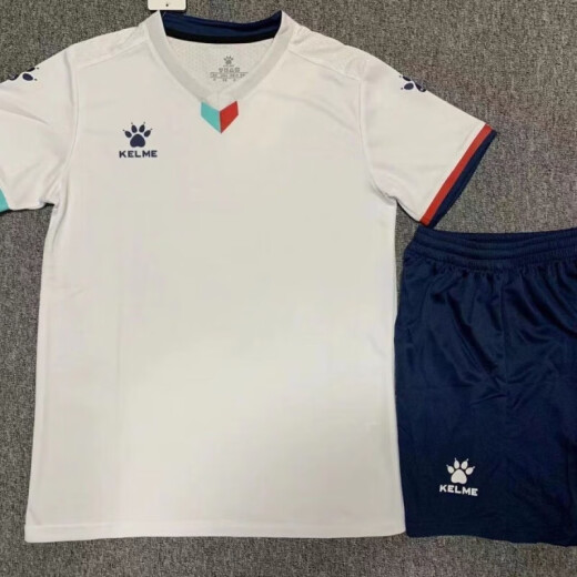 筏芯定制卡尔美足球套装印字速干学生训练短袖儿童比赛队服球衣 1048白色 3XS(身高115-125)