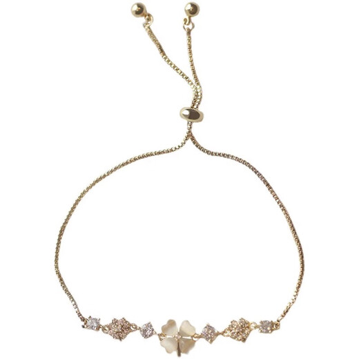 Libiao light luxury temperament 18K gold four-leaf clover bracelet for women, high-end and cold style, birthday gift for girlfriend and wife 1